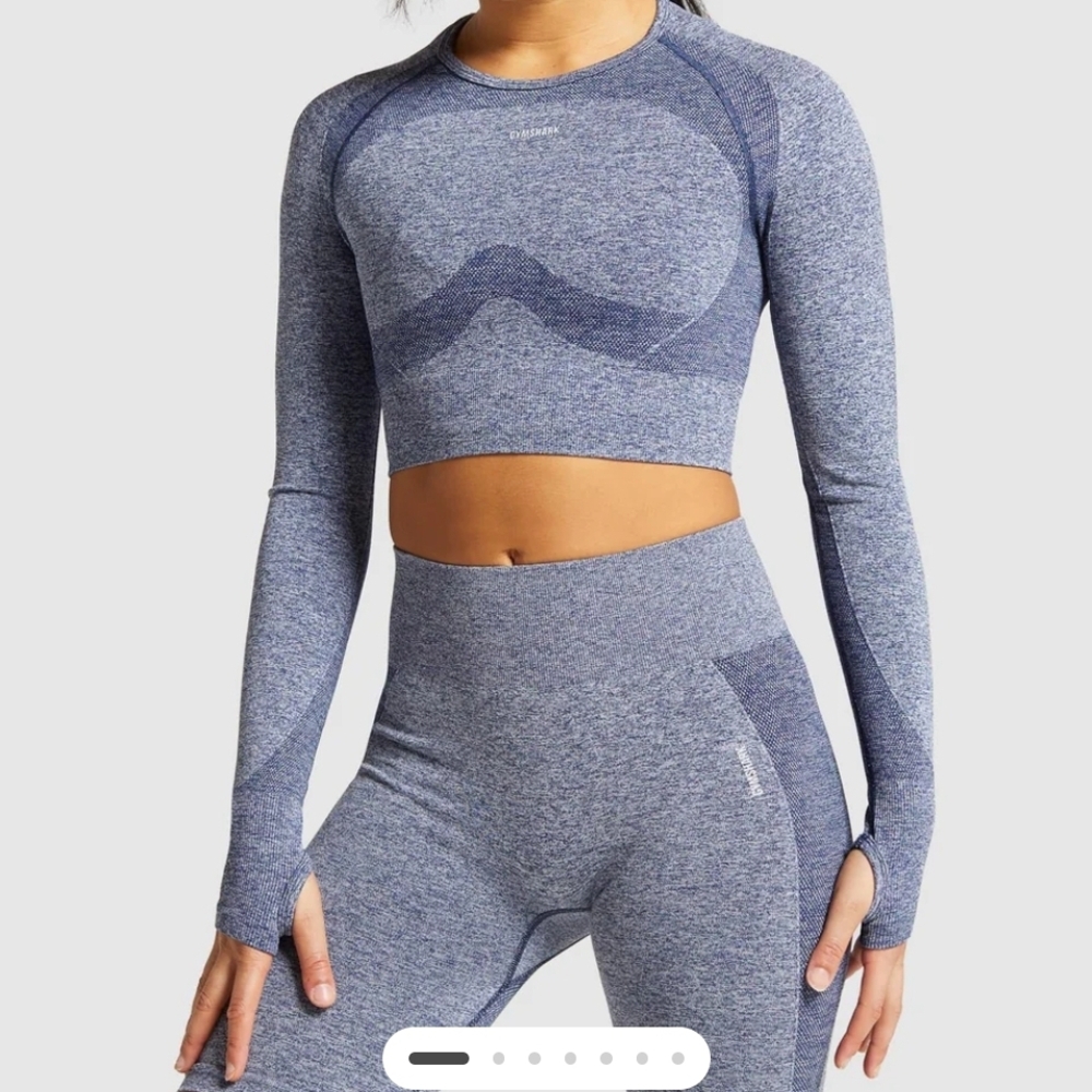 Gymshark Blue Long Sleeve Crop Top